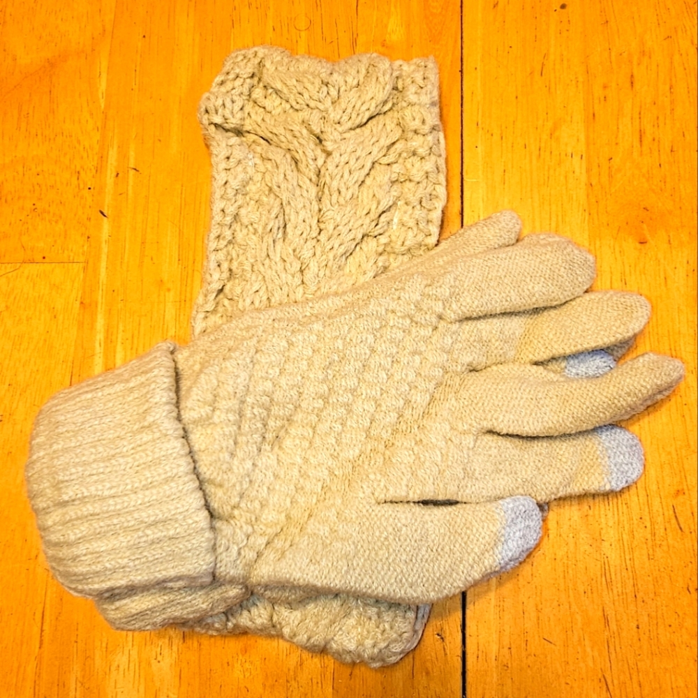 Cable Knit Headband & Touch Screen Knit Gloves🧤🧣